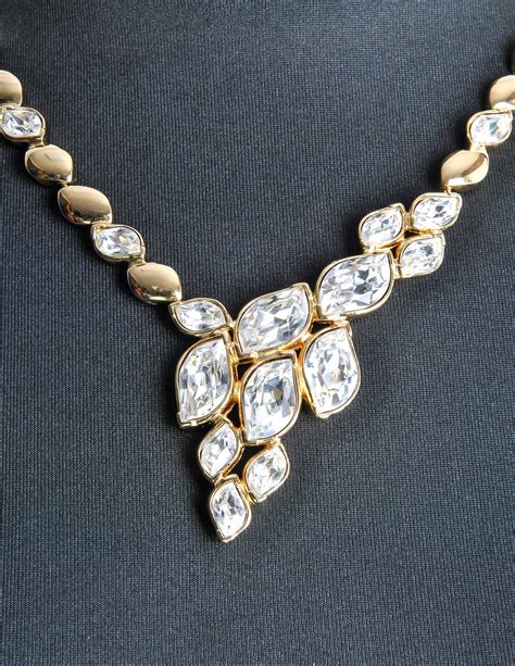 dior gold pendant|christian Dior rhinestone necklaces.